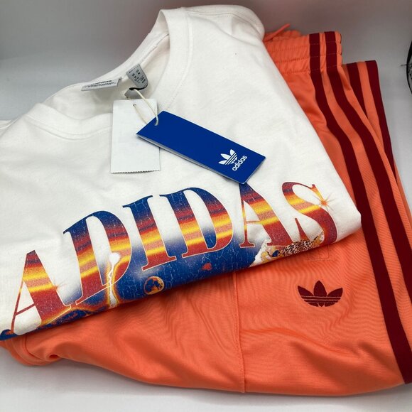 NWT ADIDAS ORIGINAL WOMENS MATCHING TSHIRT & TRACKPANTS OUTFIT SIZE M MEDIUM SET - Picture 5 of 5